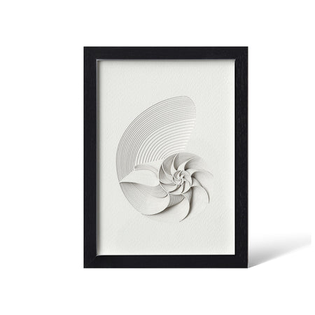 o3designstudio Nautilus Paper Art IDEAL GIFTS A5 black framed mian