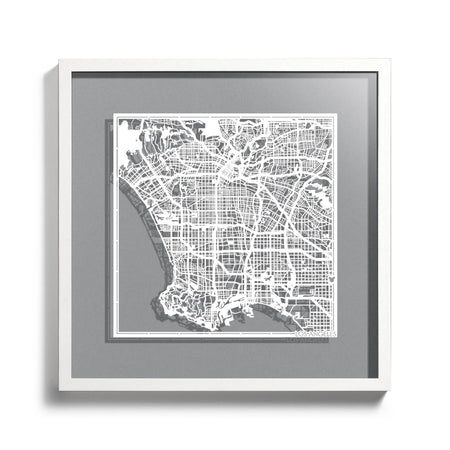 o3designstudio-LosAngeles-Paper-cut-map-framed-18-inch-White-map-Black-frame-map-art-45MF2008BW-1