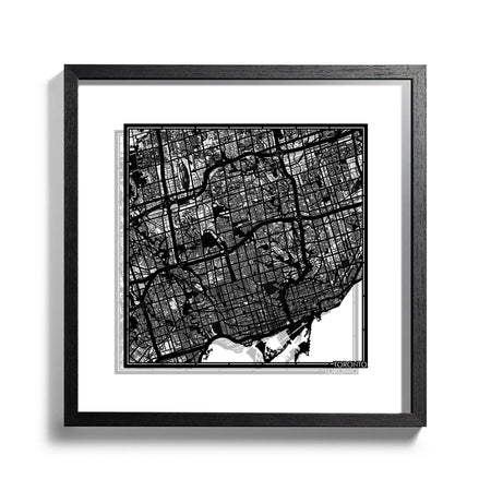 o3designstudio-Toronto-Paper-cut-map-framed-18-inch-Black-map-Black-frame-map-art-45MF2201WW-1