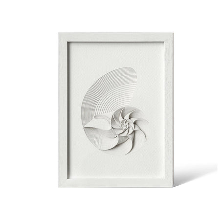 o3designstudio Nautilus Paper Art IDEAL GIFTS A5 white framed mian