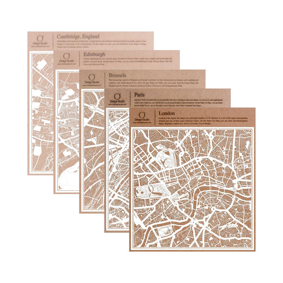 Paper cut maps Europe ( West) 12 inch, map art