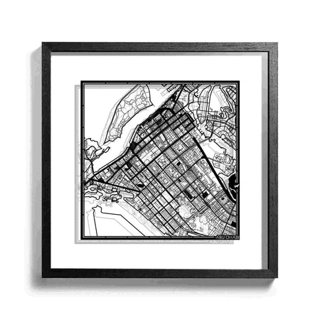 o3designstudio-Abu-Dhabi-Paper-cut-map-framed-18-inch-Black-map-Black-frame-map-art-45MF1019BB-1