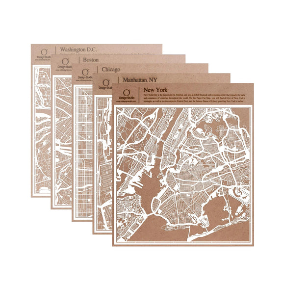 o3designstudio paper cut map United States East 30*30cm map art group