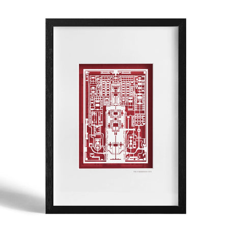 o3designstudio Forbidden City paper-cut A4 Black Frame, Paper Art side