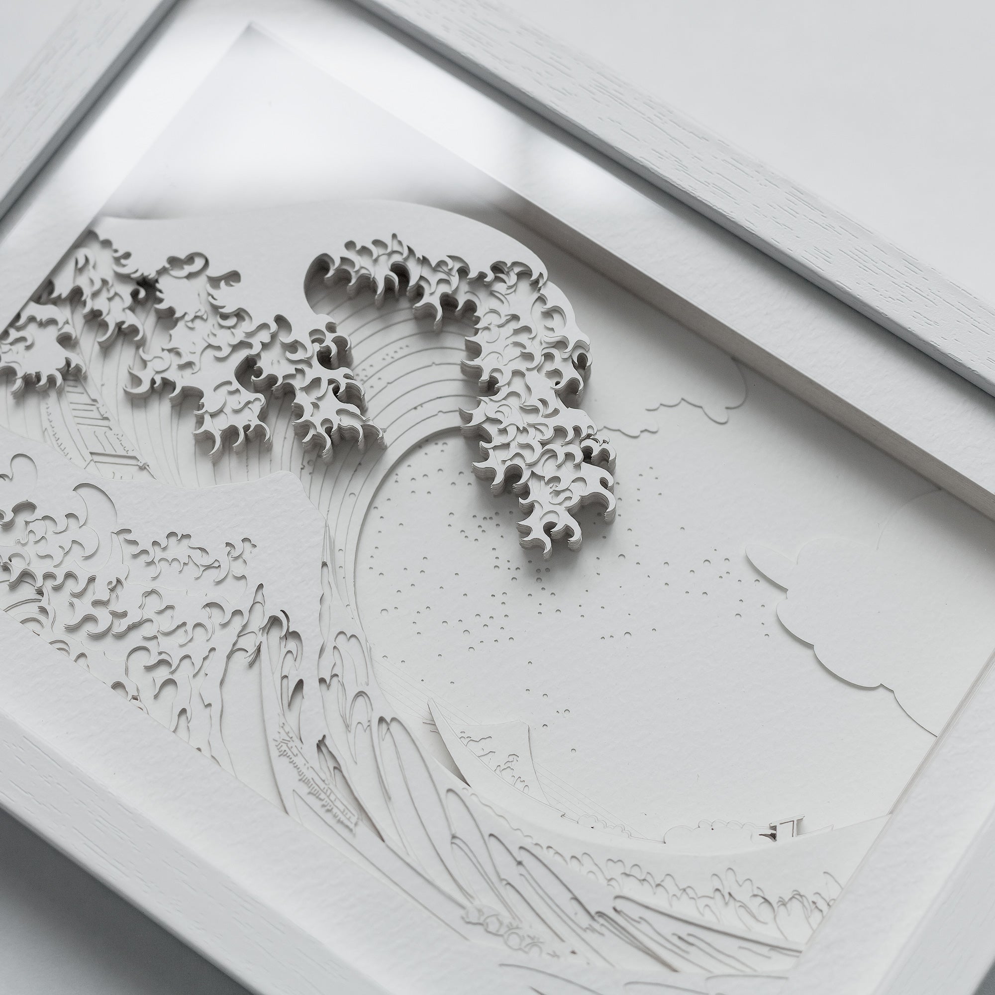 o3designstudio The Great Wave off Kanagawa Paper Art  IDEAL GIFTS A5 Partial