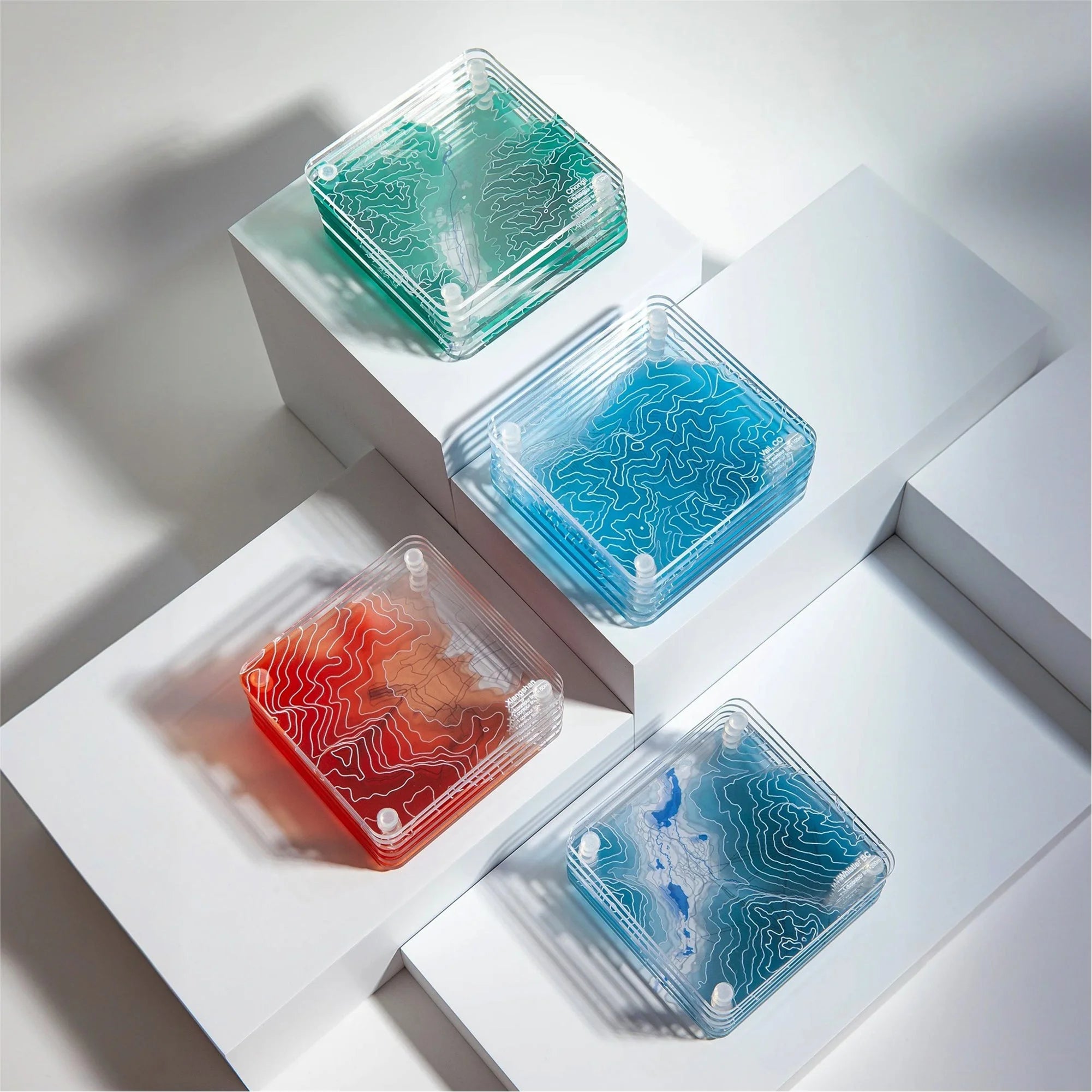 o3designstudio-3D-Contour-Map-Glass-Drink-Coasters-Mountains-Ski-Resort