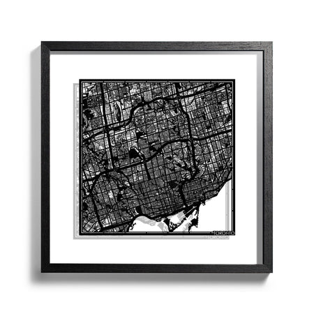 o3designstudio-Toronto-Paper-cut-map-framed-18-inch-Black-map-Black-frame-map-art-45MF2201WW-1