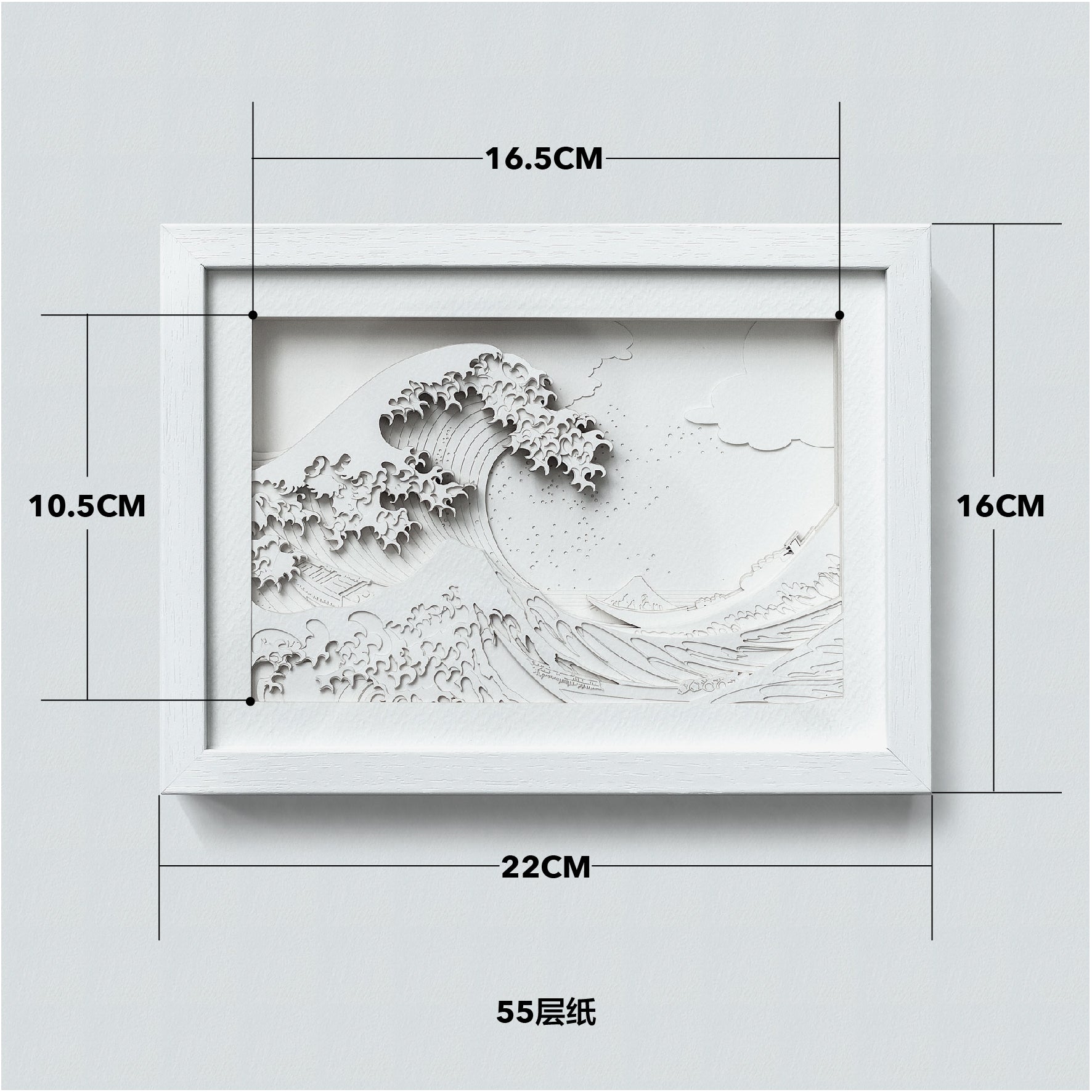 o3designstudio The Great Wave off Kanagawa Paper Art  IDEAL GIFTS A5 size
