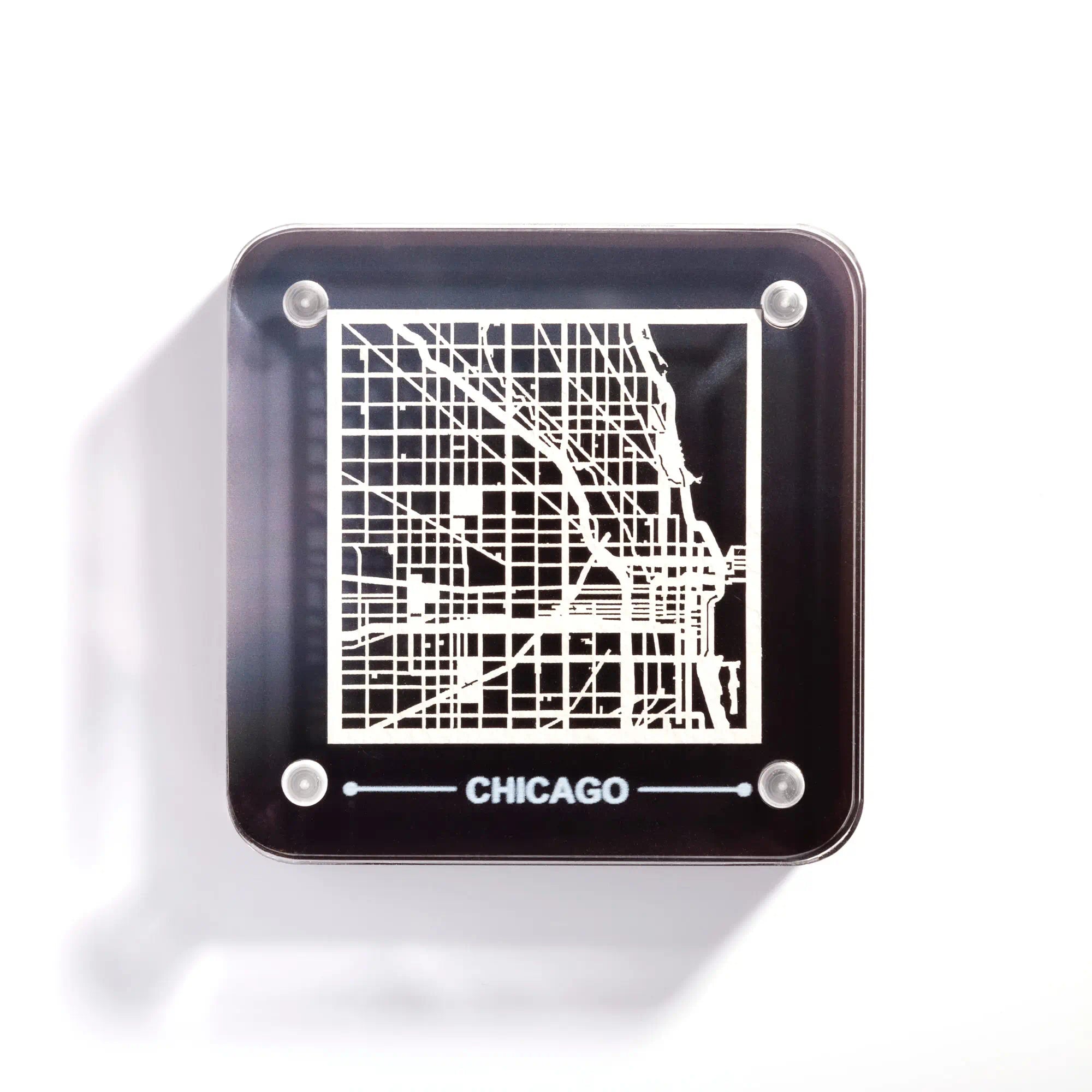 Americas Paper Cut Map Fridge Magnet, Gradient Acrylic Magnet with Intricate Paper City Map, Travel Souvenir, City Keepsake Gift