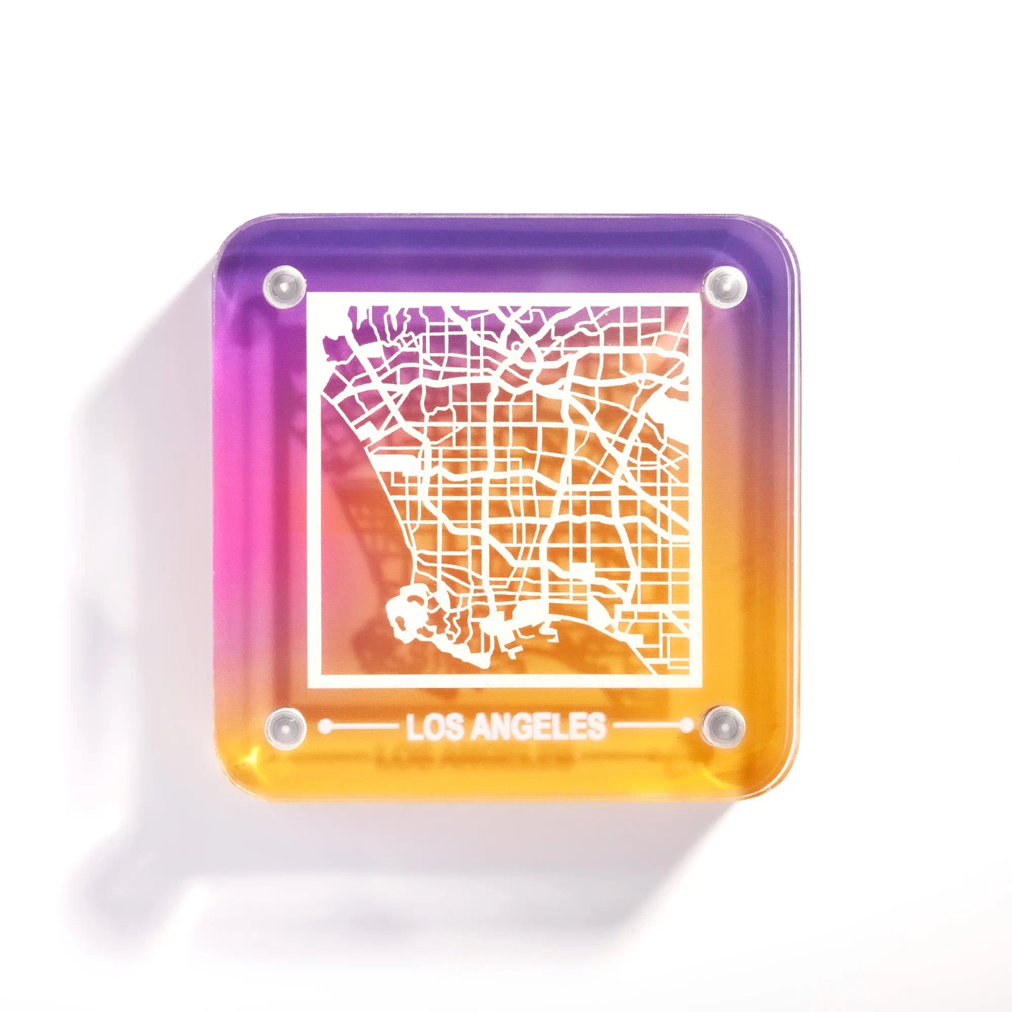 Americas Paper Cut Map Fridge Magnet, Gradient Acrylic Magnet with Intricate Paper City Map, Travel Souvenir, City Keepsake Gift