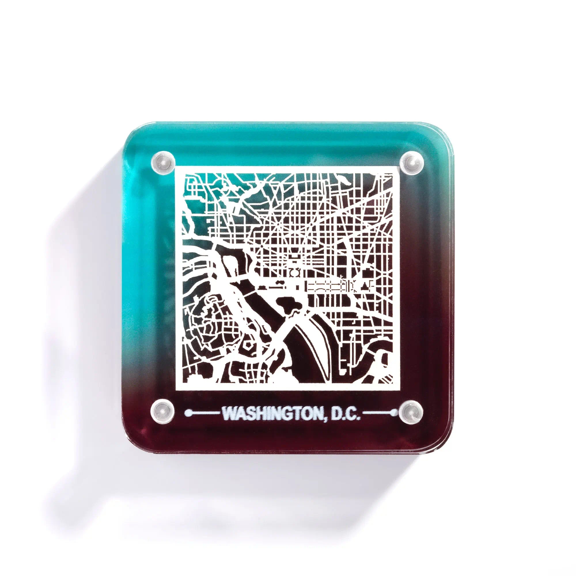Americas Paper Cut Map Fridge Magnet, Gradient Acrylic Magnet with Intricate Paper City Map, Travel Souvenir, City Keepsake Gift