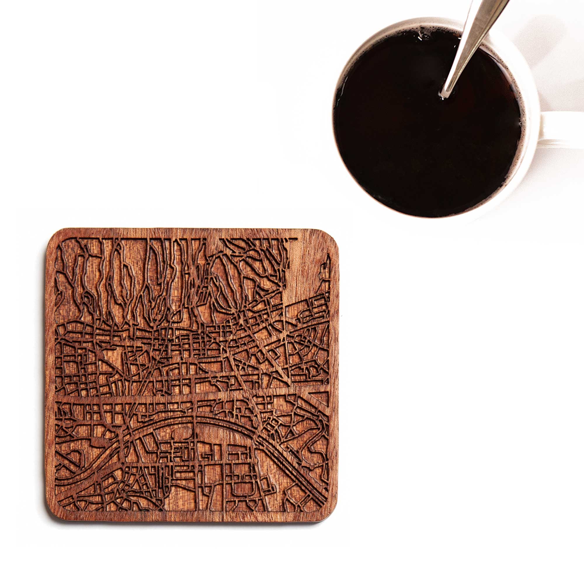 Wooden Map coasters Europe & Africa map craft