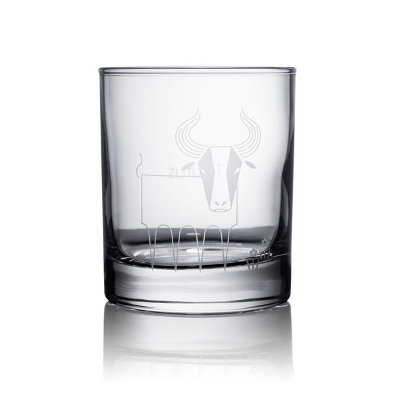 Constellation whiskey glasses - o3designstudio Taurus-April 21 - May 21-GC0421-0520-1