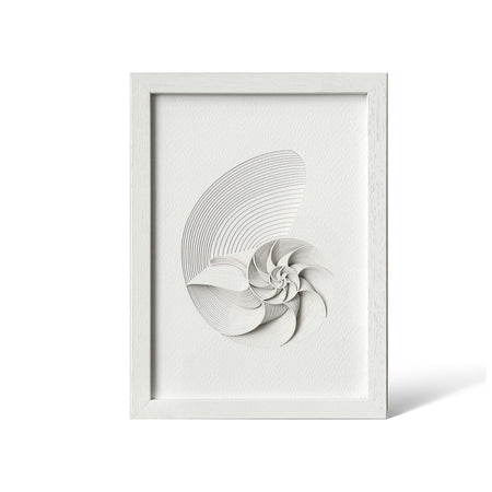 o3designstudio Nautilus Paper Art  IDEAL GIFTS A5 white framed mian 