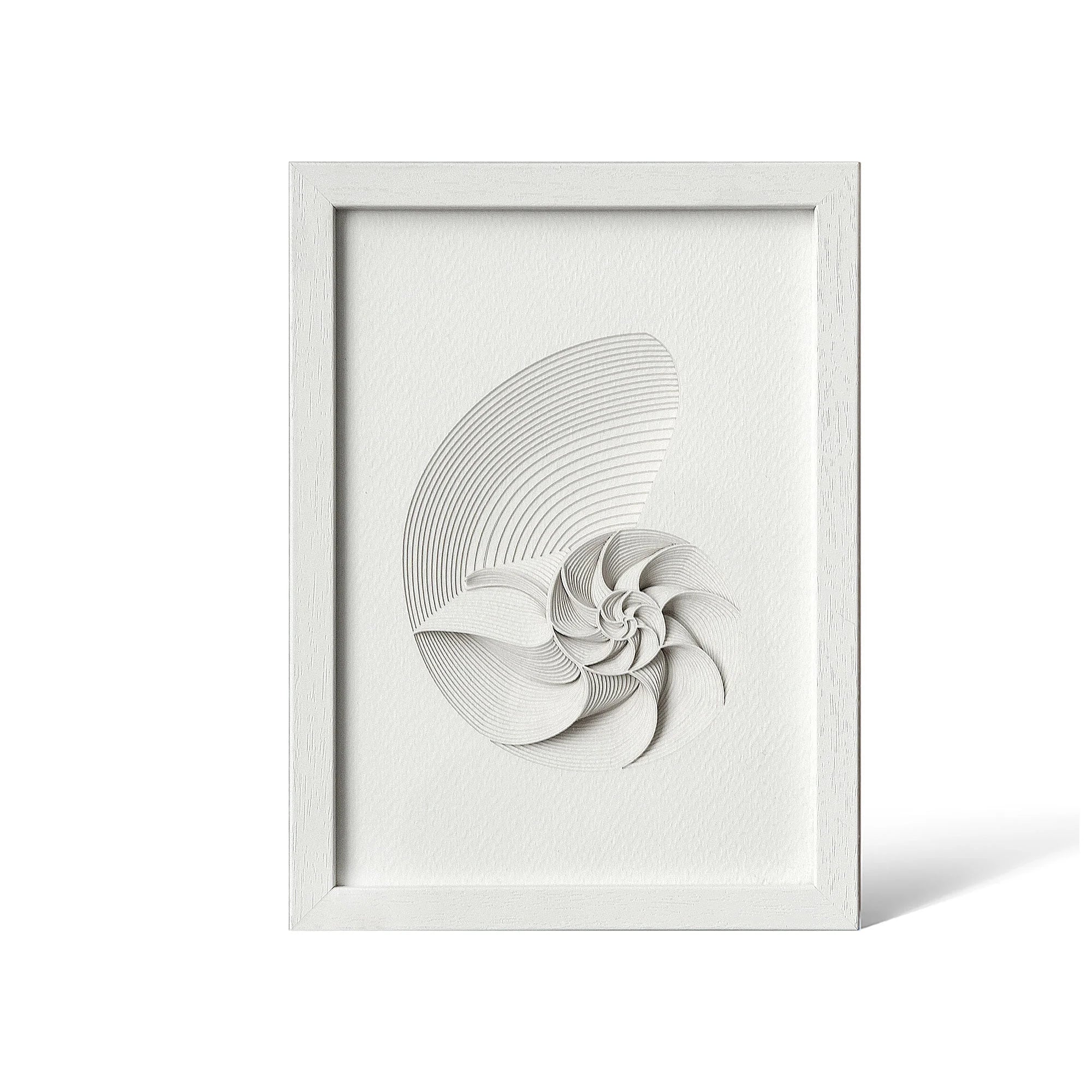 o3designstudio Nautilus Paper Art  IDEAL GIFTS A5 white framed mian 