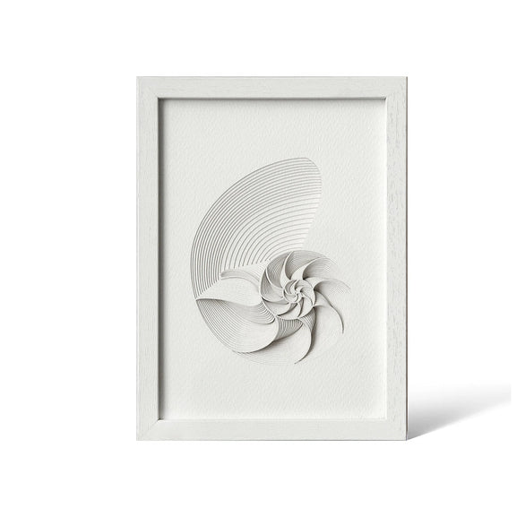 o3designstudio Nautilus Paper Art  IDEAL GIFTS A5 white framed mian 