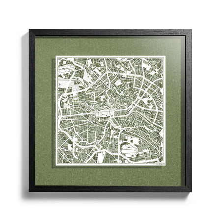 Paper cut maps Europe (central, north) framed 18 in, map art
