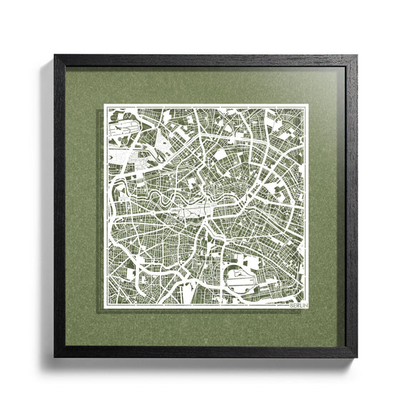 Paper cut maps Europe (central, north) framed 18 in, map art