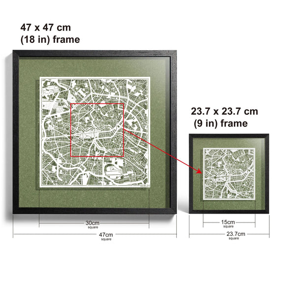 o3designstudio-Berlin-Paper-cut-map-framed-18-inch-White-map-White-frame-map-art-45MF3003WW-3