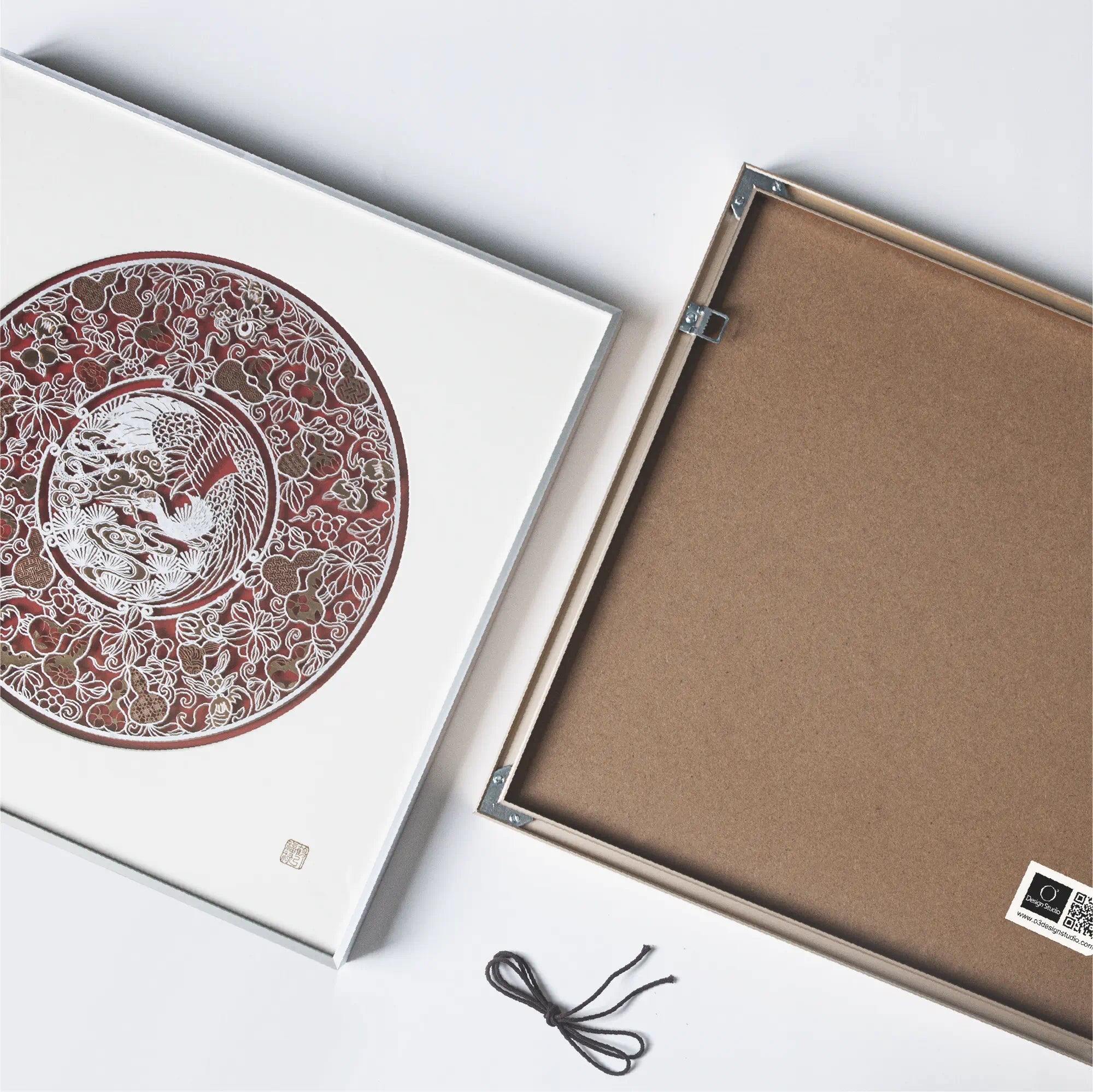 Buddha-Statue aus Papier, gerahmt