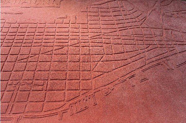 Hand tufted rug Manhattan, New York. 120 × 234 cm Pink, 100% New Zealand Wool, Color and size can be customized, Urban Fabric rug - close up