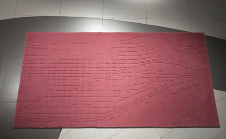Hand tufted rug Manhattan, New York. 120 × 234 cm Pink, 100% New Zealand Wool, Color and size can be customized, Urban Fabric rug