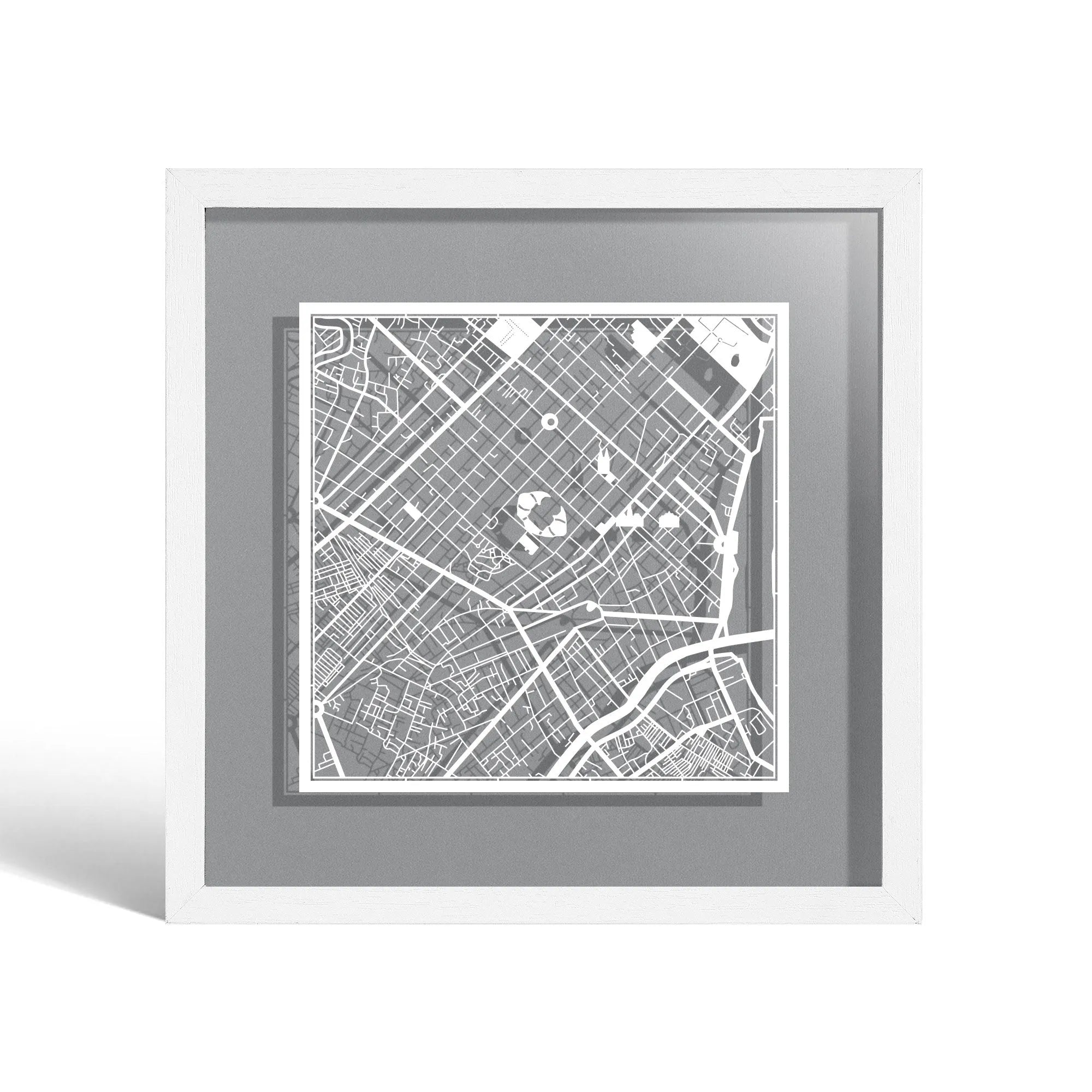 o3designstudio Hanoi Paper cut map framed 9 inch Black map Black frame map art 22MF1030BB