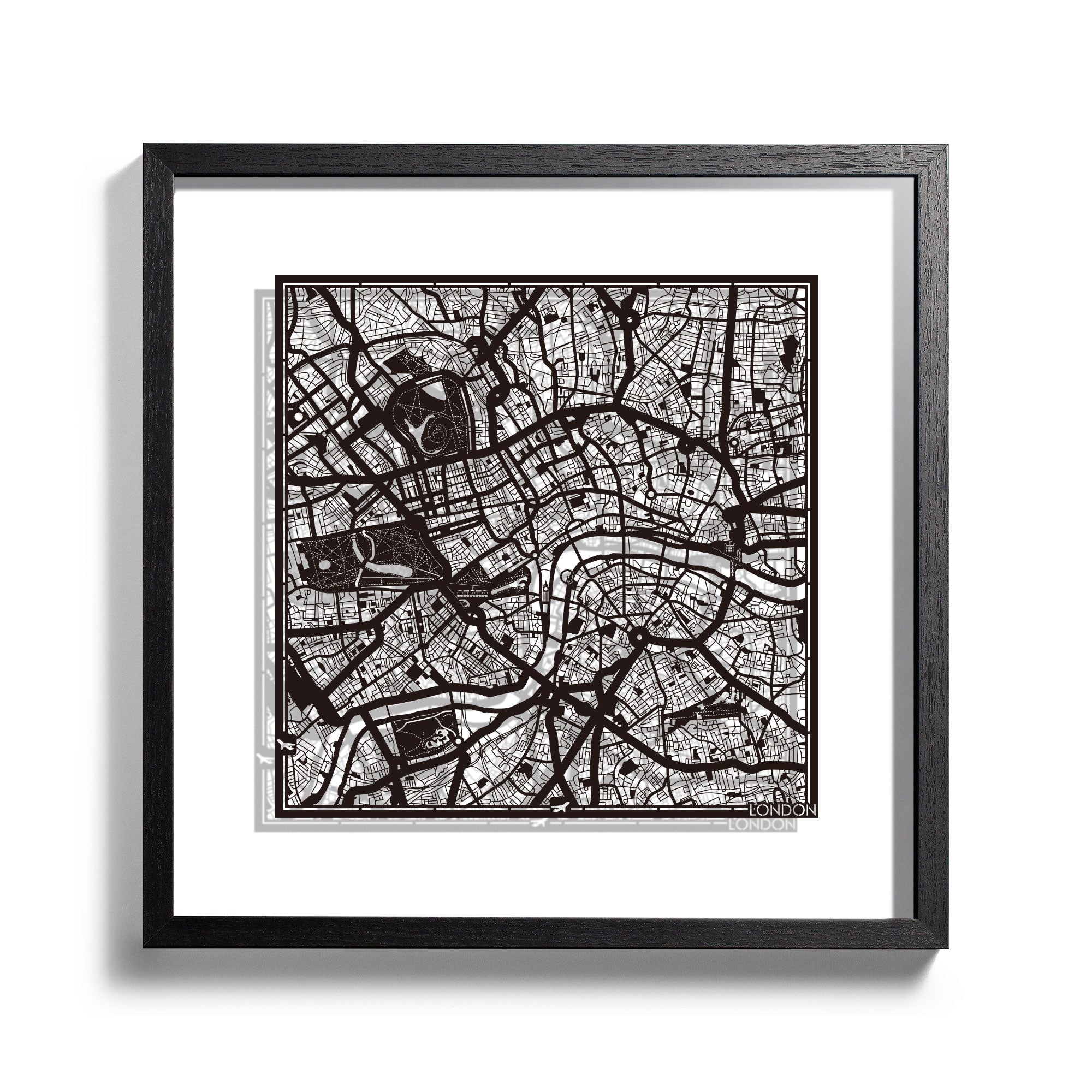 Paper cut maps Europe (west) framed 18 in, map art