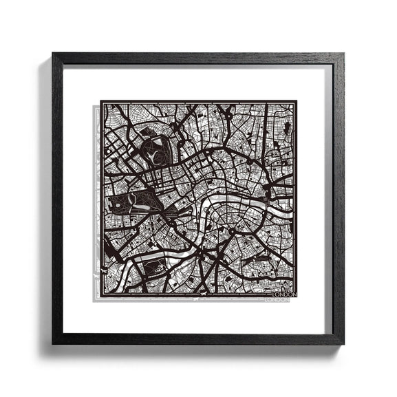 o3designstudio-London-Paper-cut-map-framed-18-inch-Black-map-Black-frame-map-art-45MF3001BB-1