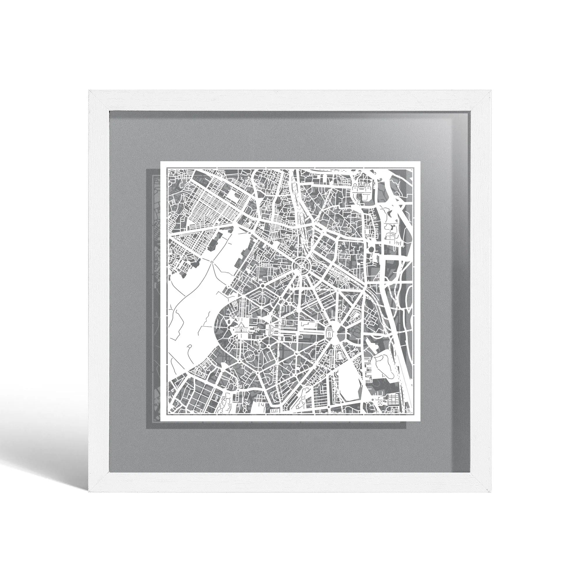 o3designstudio Mumbai Paper cut map framed 9 inch Black map Black frame map art 22MF1043BB