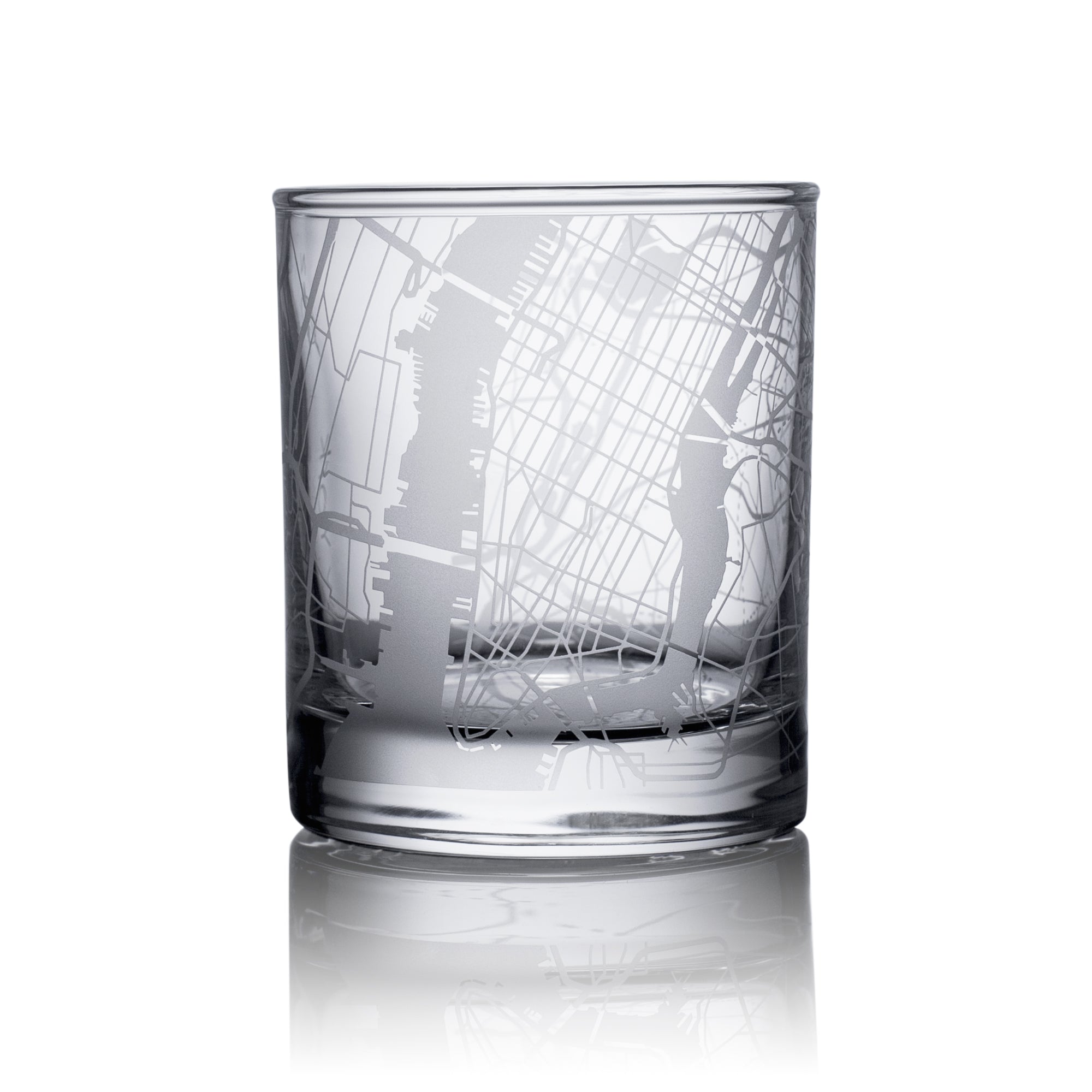 City map whiskey glasses United States