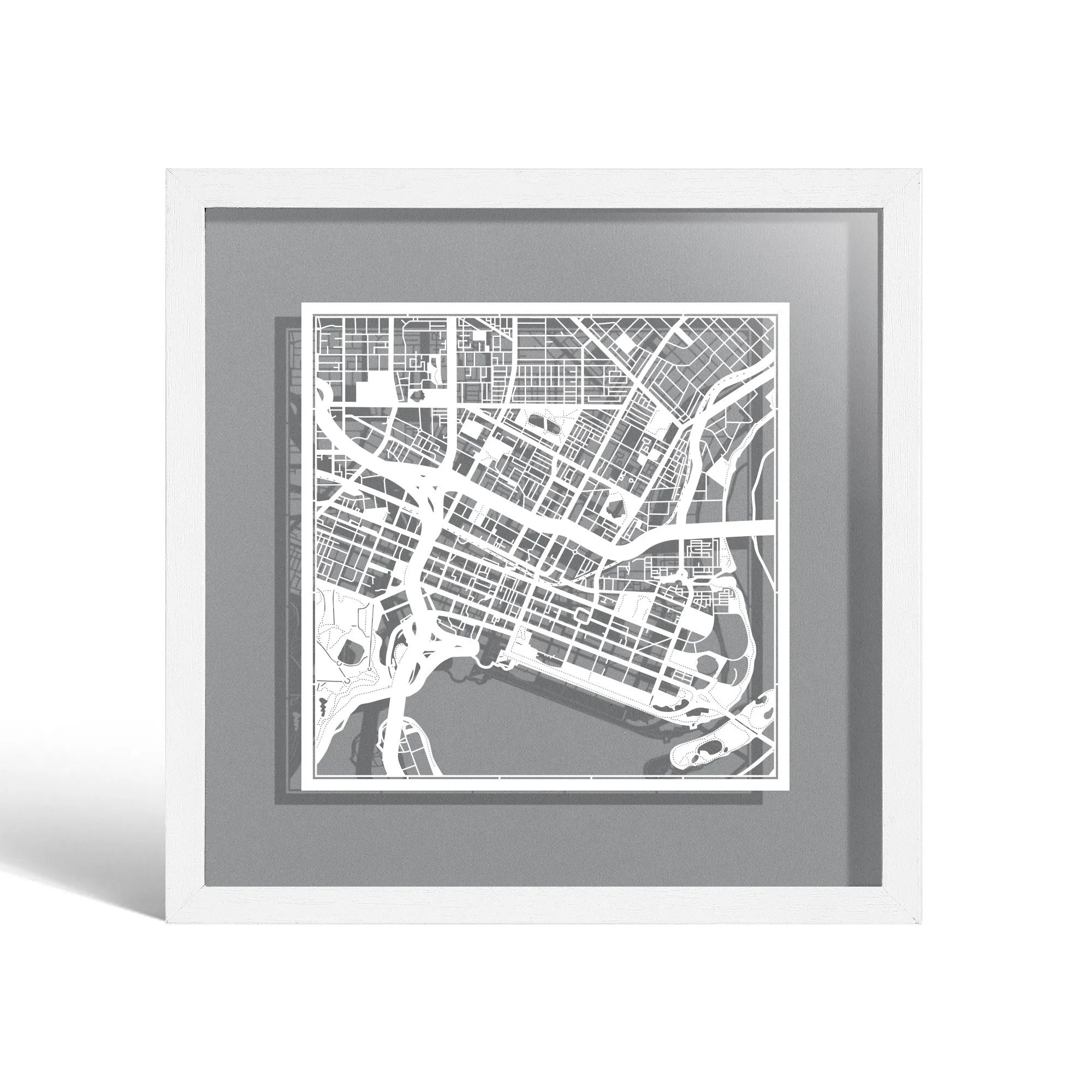 o3designstudio New Delhi Paper cut map framed 9 inch Black map Black frame map art 22MF1015BB