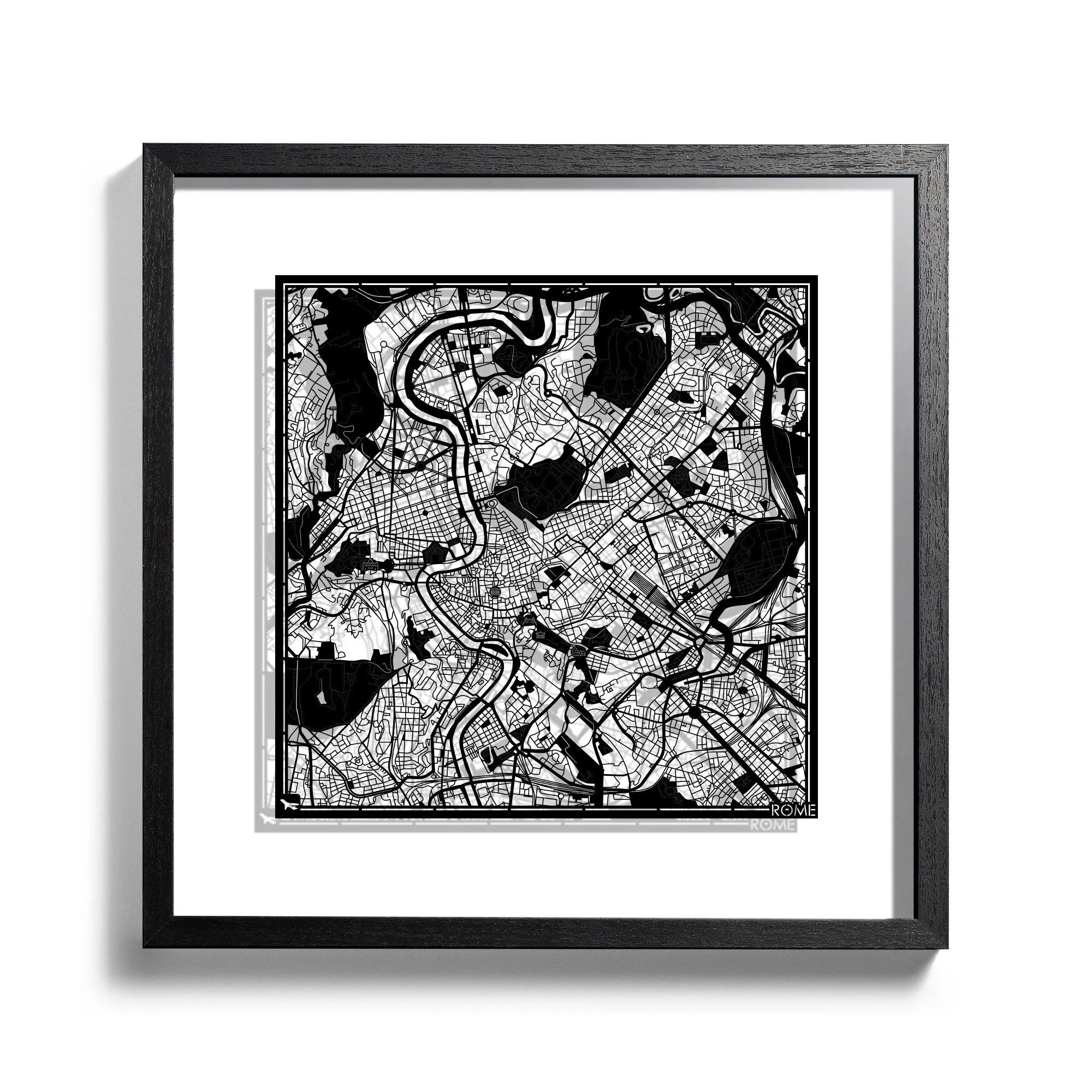 Paper cut maps Europe (south, east) & Africa framed 18 in, map art - Product Image