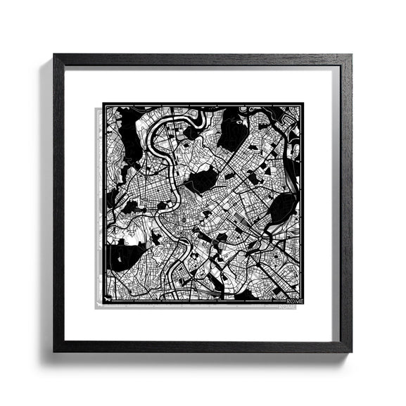 Paper cut maps Europe (south, east) & Africa framed 18 in, map art