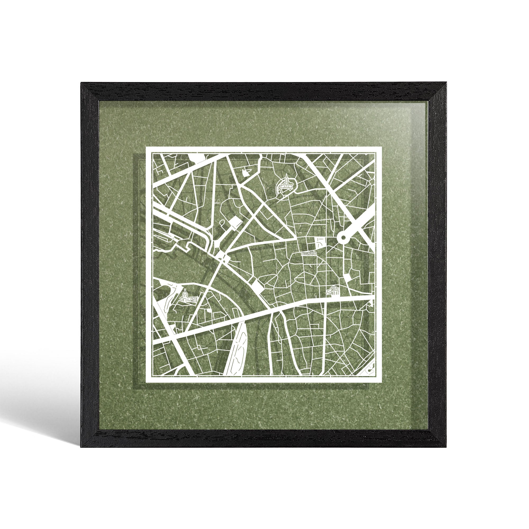 Paper cut maps Europe (west) framed 9 in, map art