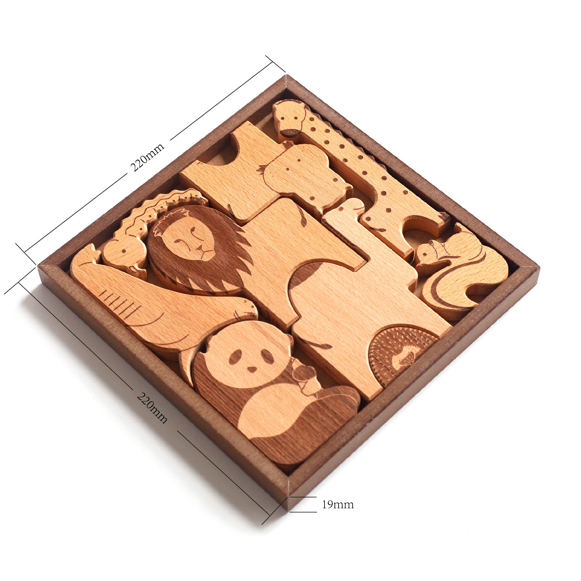 Wooden Animal Jigsaw Puzzle Fridge Magnets, 8 PCS Refrigerator Magnets, Cute Zoo