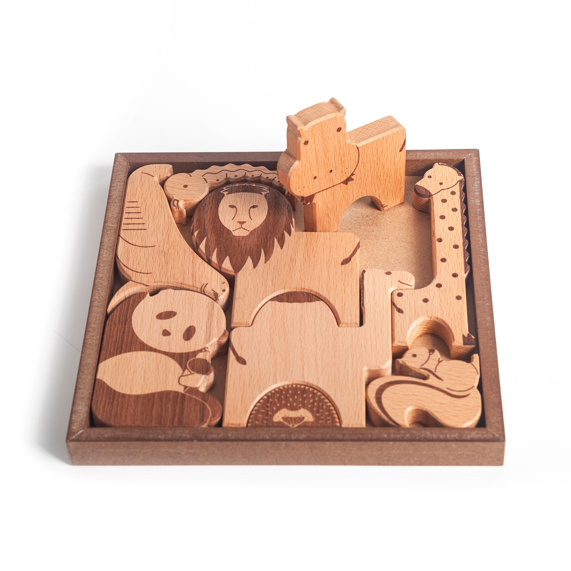 Wooden Animal Jigsaw Puzzle Fridge Magnets, 8 PCS Refrigerator Magnets, Cute Zoo