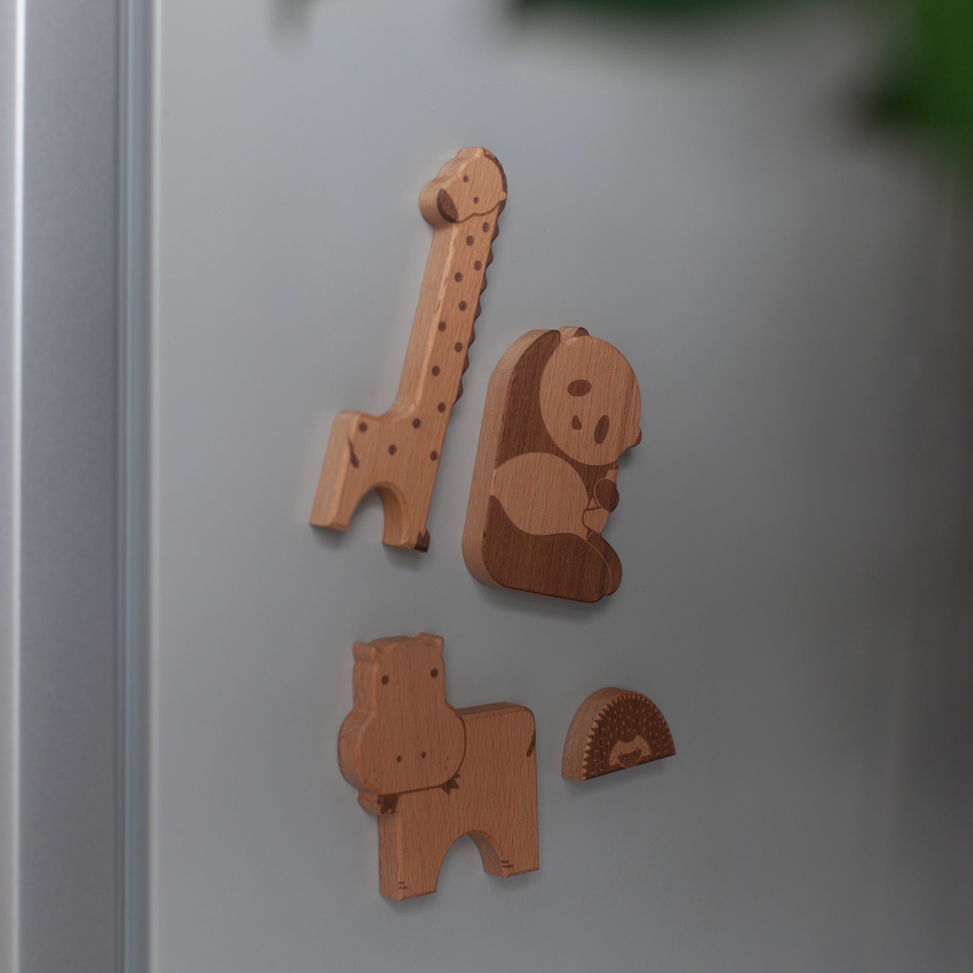 Wooden Animal Jigsaw Puzzle Fridge Magnets, 8 PCS Refrigerator Magnets, Cute Zoo