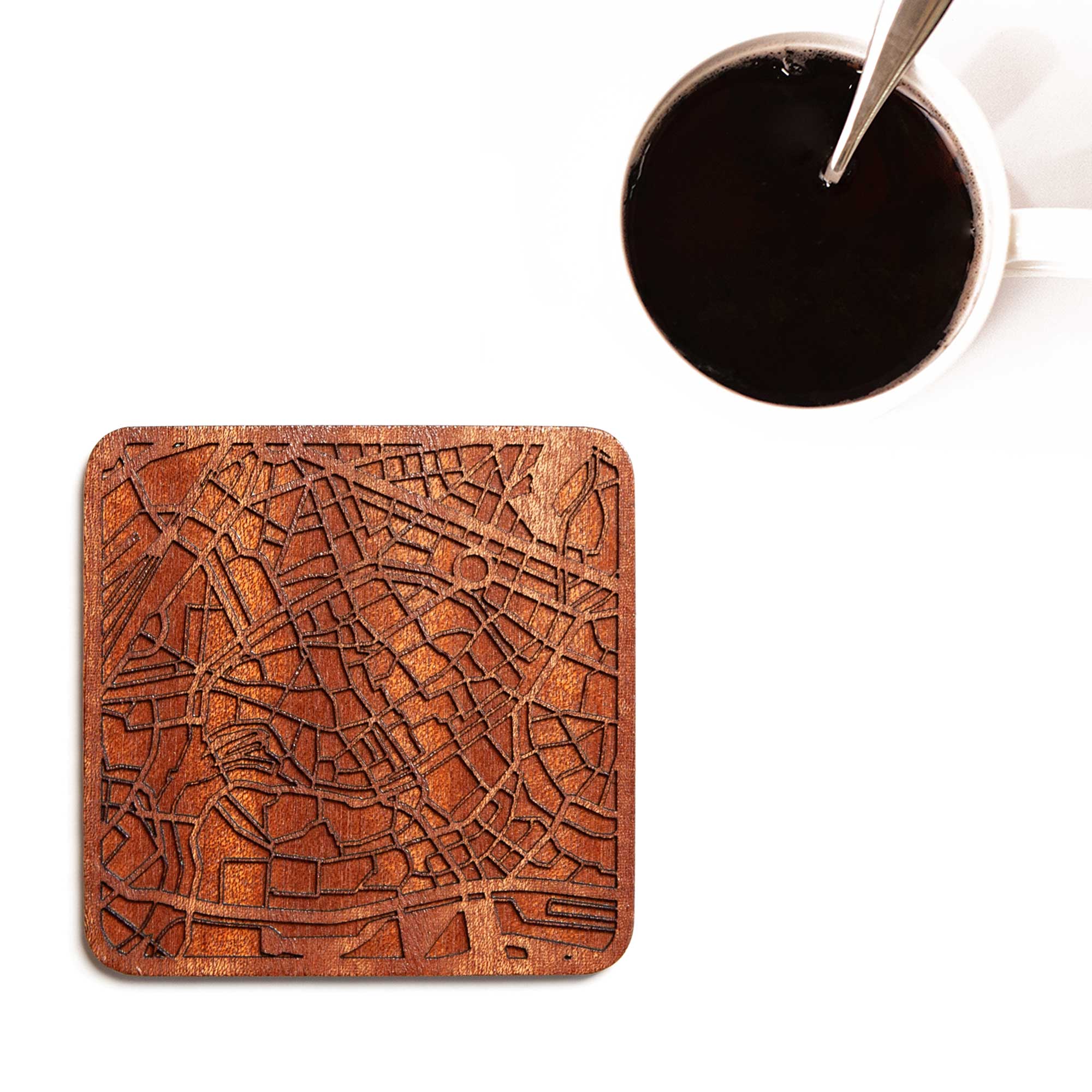 o3designstudio Strasbourg Wooden Map coasters city map craf_MC3074-1
