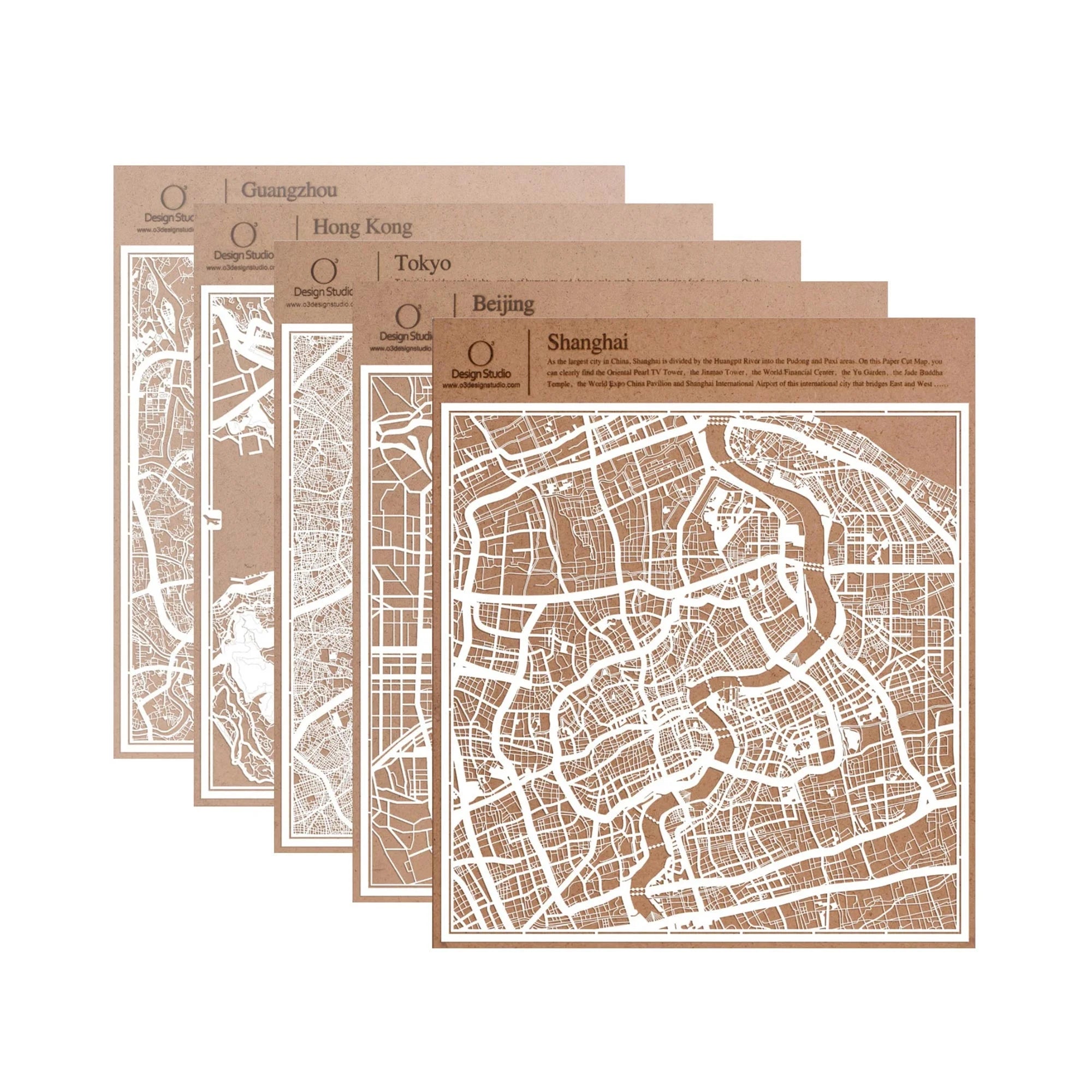 o3designstudio paper cut map Asia east  30*30cm map art group