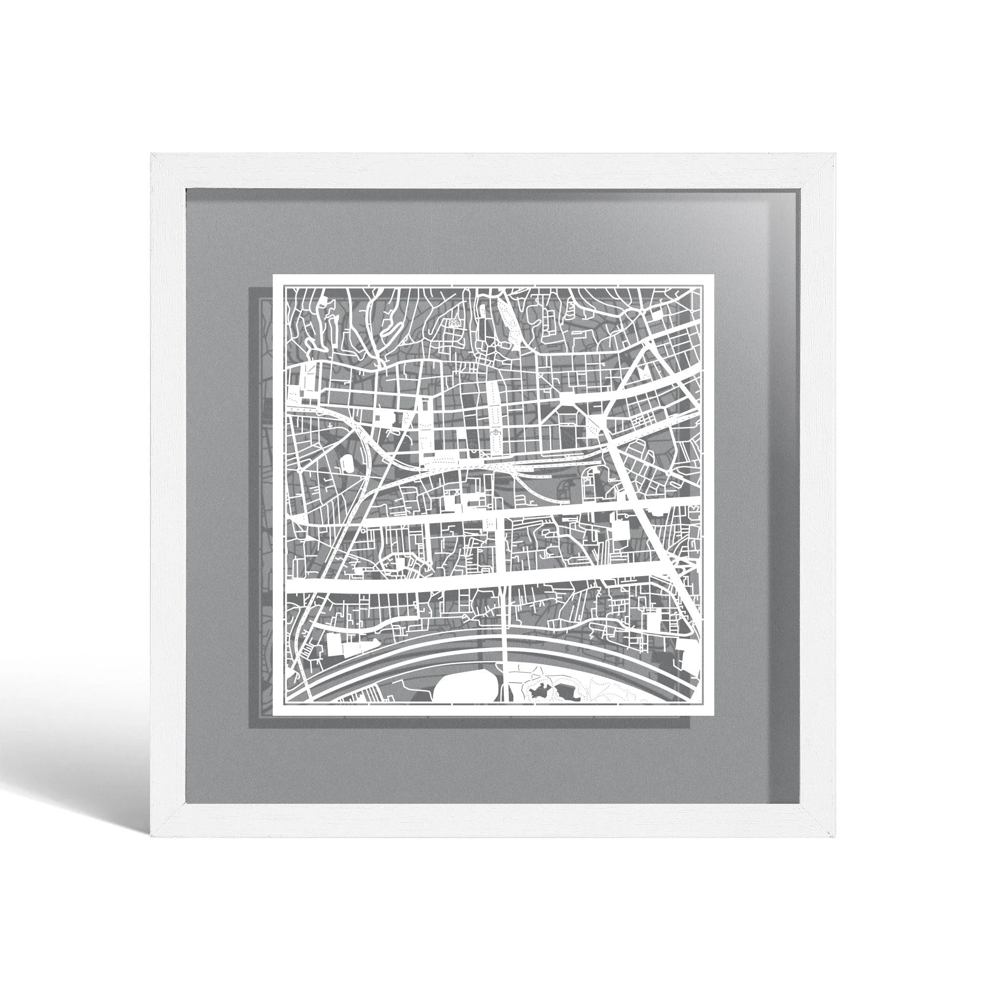 Paper cut maps Europe (south, east) & Africa framed 9 in, map art - Product Image