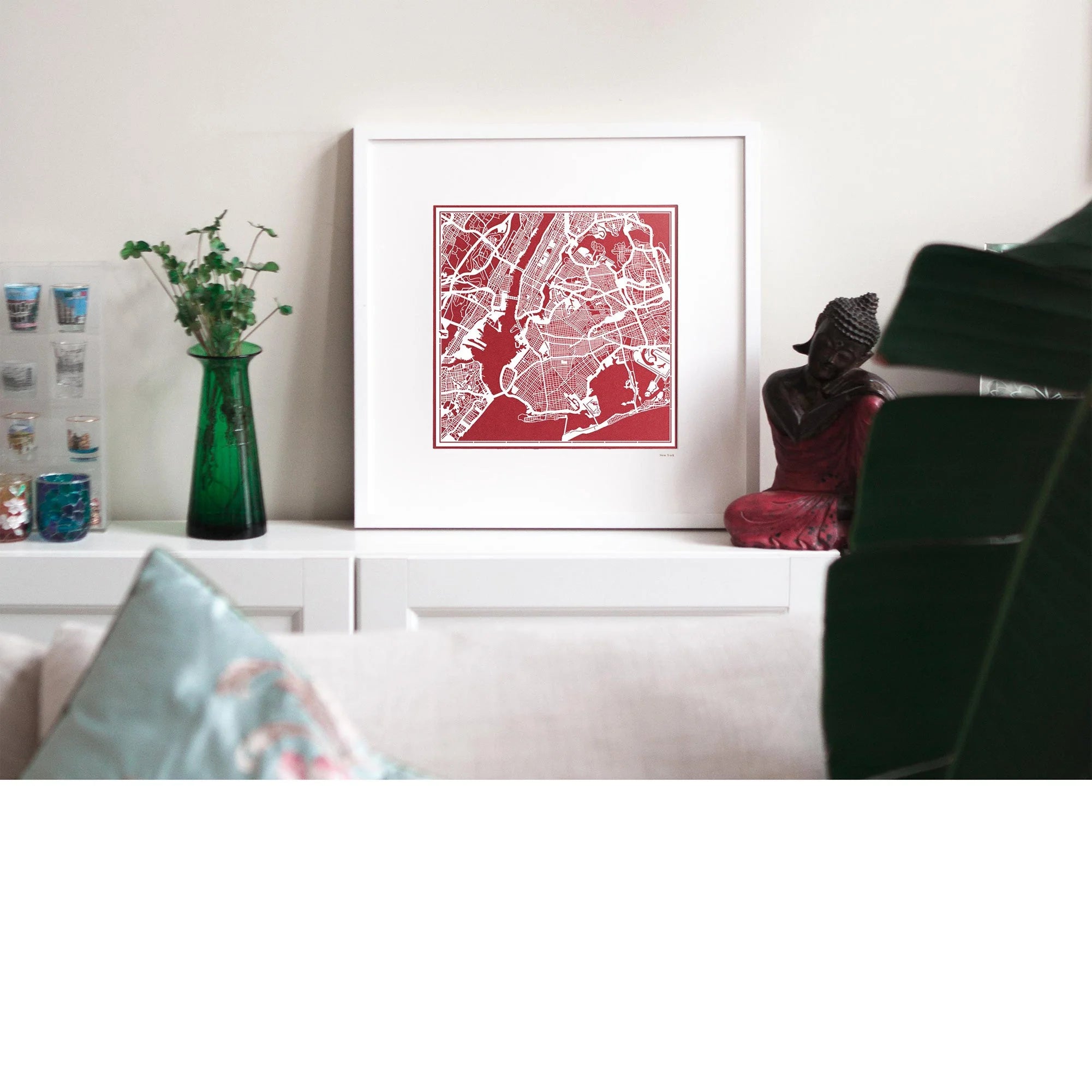 3designstudio paper cut map New York 30cm map art Scenes