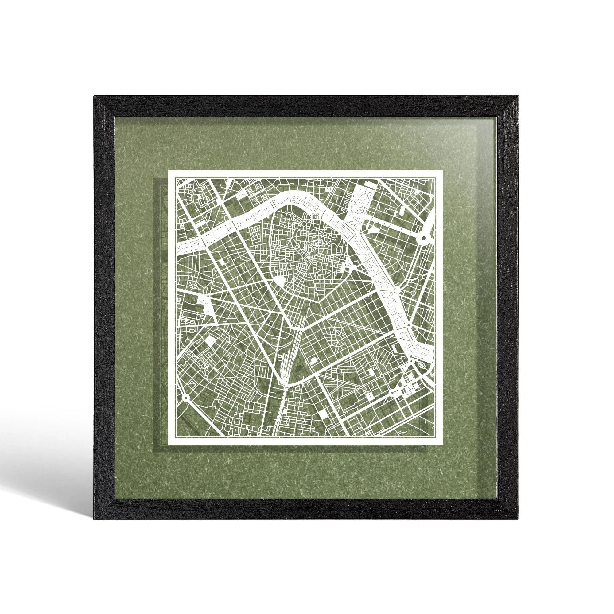 Paper cut maps Europe (west) framed 9 in, map art - Product Image