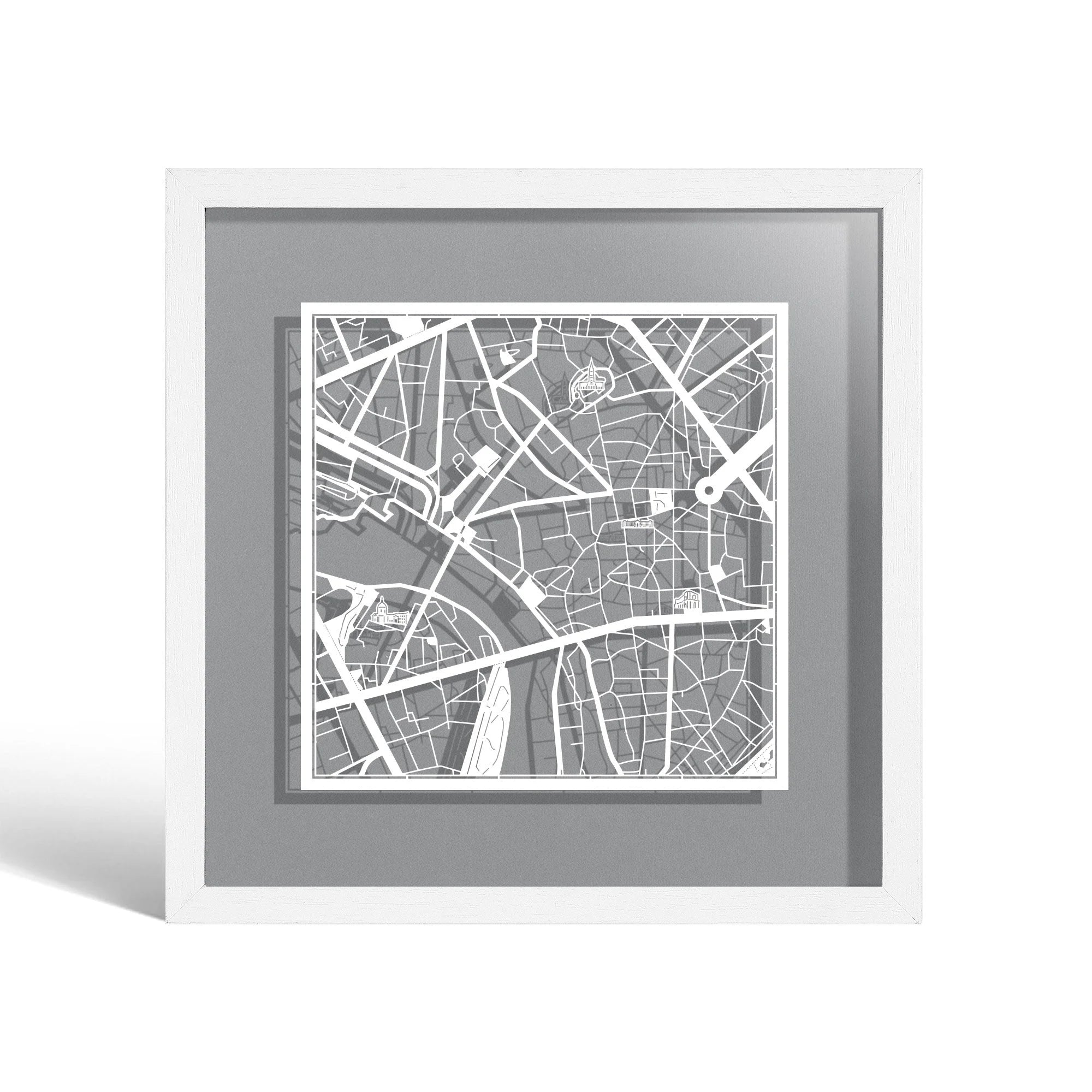 Paper cut maps Europe (west) framed 9 in, map art - Product Image