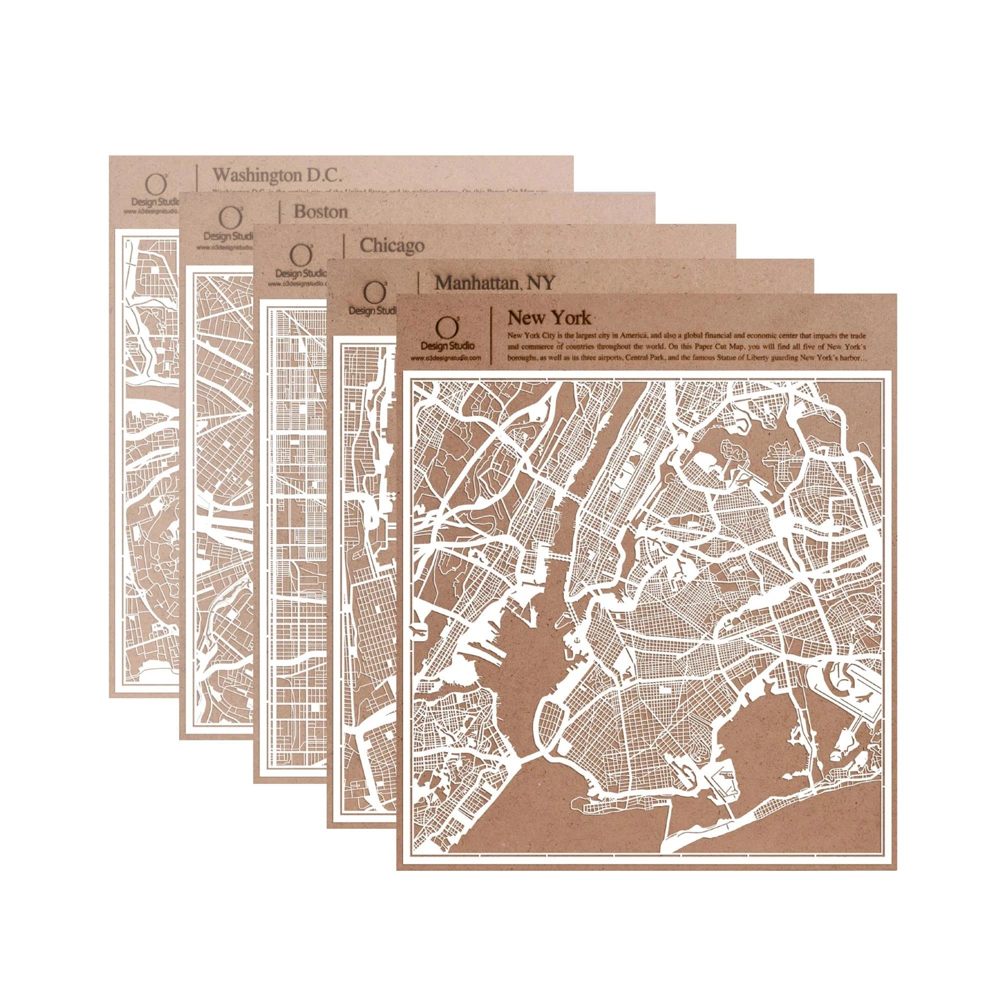 o3designstudio paper cut map United States East 30*30cm map art group