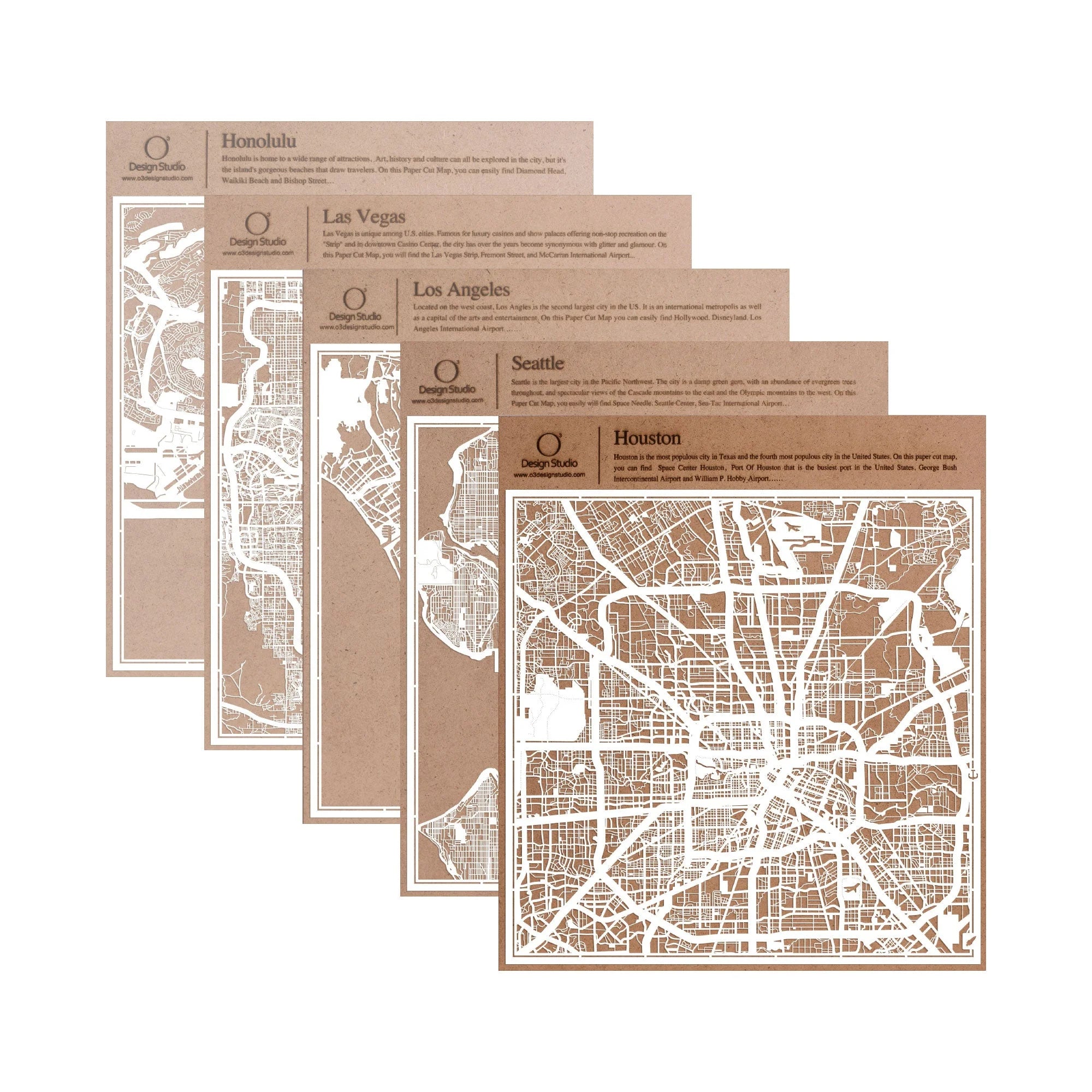 o3designstudio paper cut map United States West 30*30cm map art group