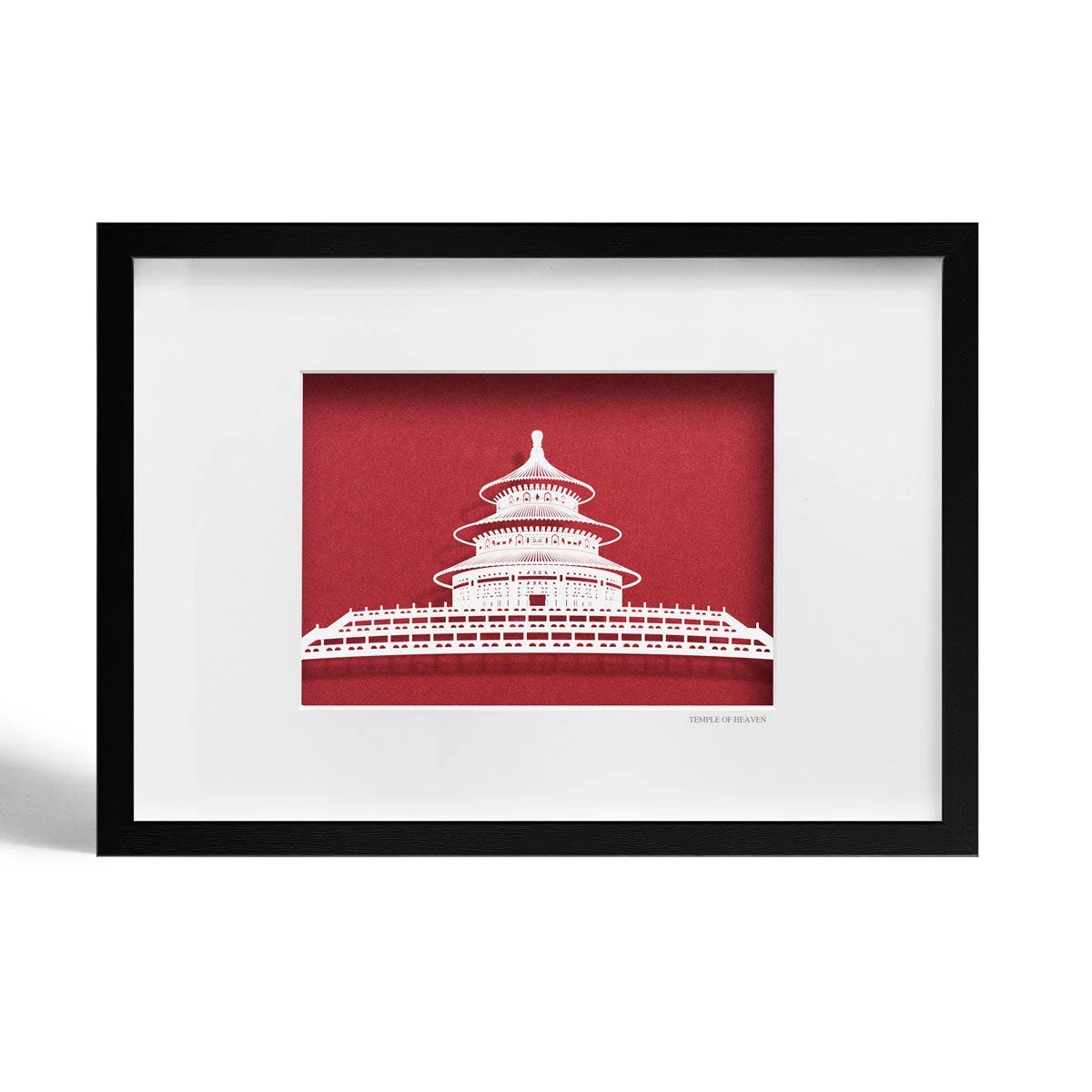 o3designstudio Temple of Heaven paper-cut A4 black Frame, Paper Art main