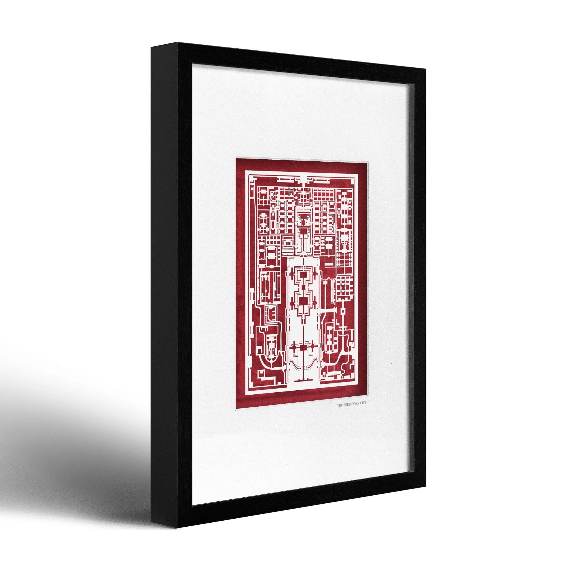 o3designstudio Forbidden City paper-cut A4  Black Frame, Paper Art side