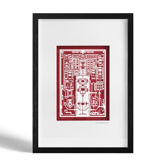 o3designstudio Forbidden City paper-cut A4  Black Frame, Paper Art side