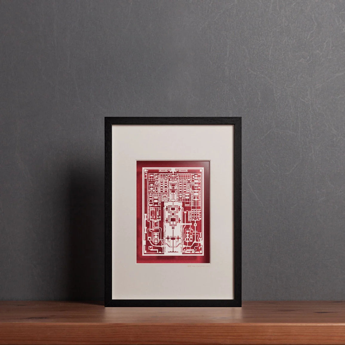o3designstudio Forbidden City paper-cut A4 black Frame, Paper Art side